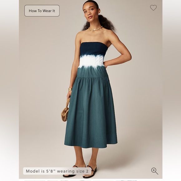 Strapless J Crew Dip Dye Dress - Picture 7 of 8